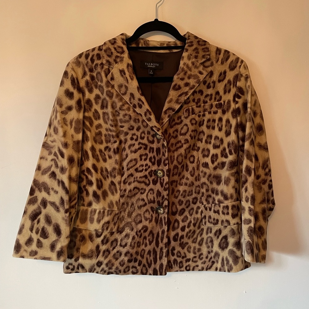 Talbots Leopard Print Blazer - Size 16